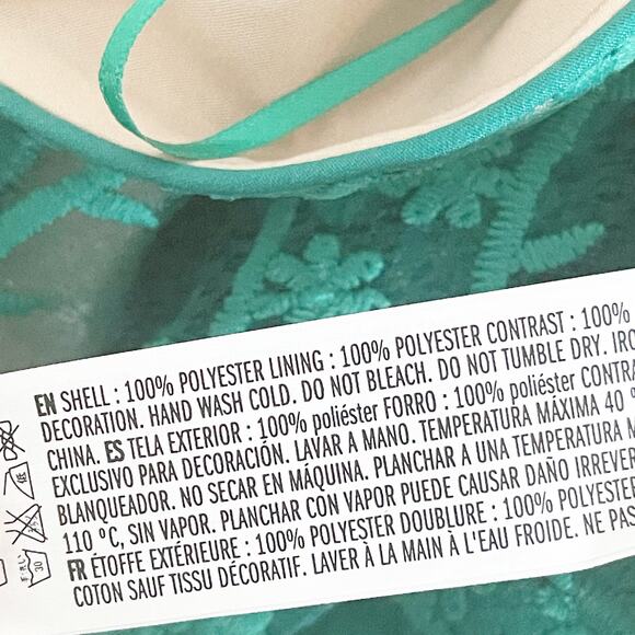 VICI Pascal Tiered Crochet Lace Midi Dress Teal Green XS - Picture 9 of 12